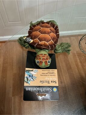 Smithonian Brand New Sea Turtle 10” Dog Toy Dog Toy With Squeaker